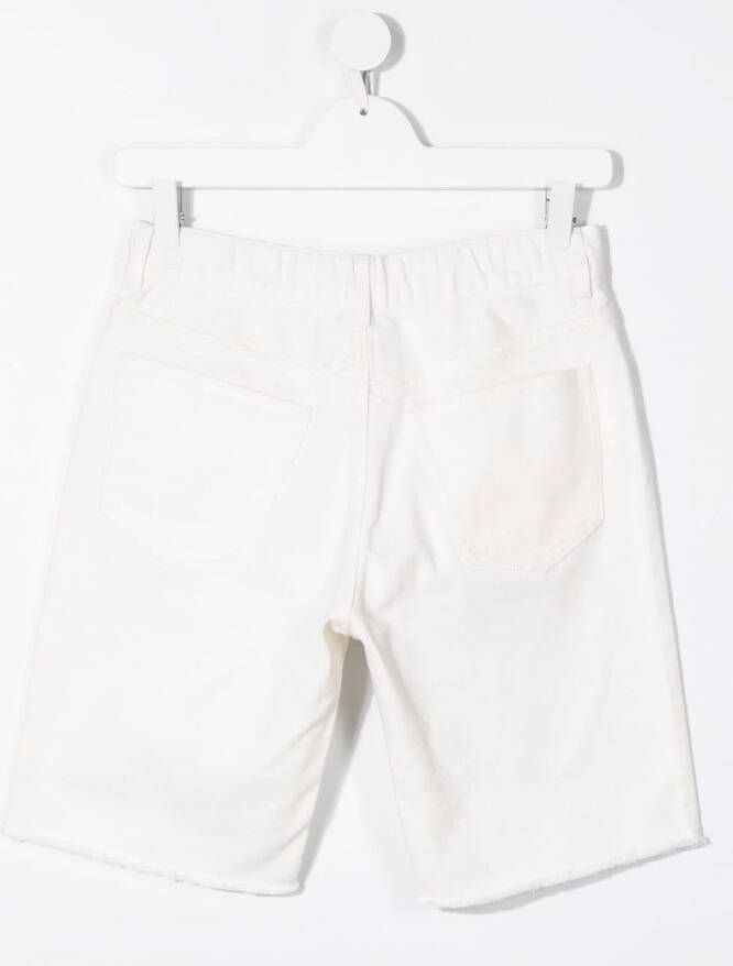 Maison Margiela Spijkershorts met geborduurd logo Wit
