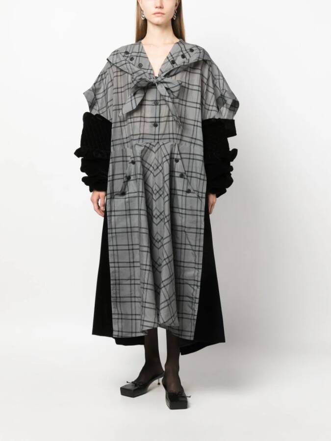 Maison Margiela Spliced geruite midi-jurk Zwart