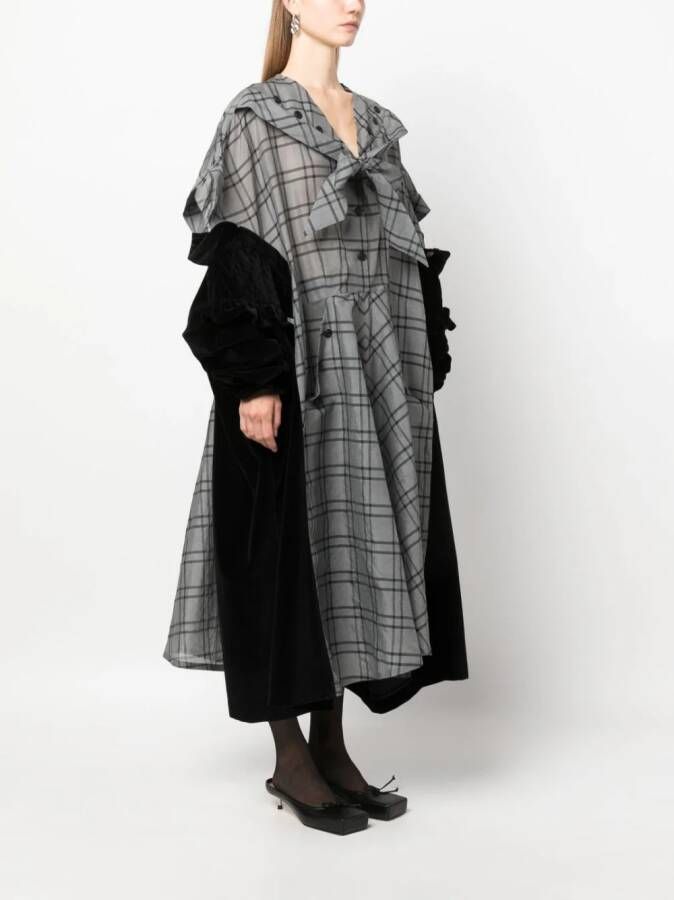 Maison Margiela Spliced geruite midi-jurk Zwart