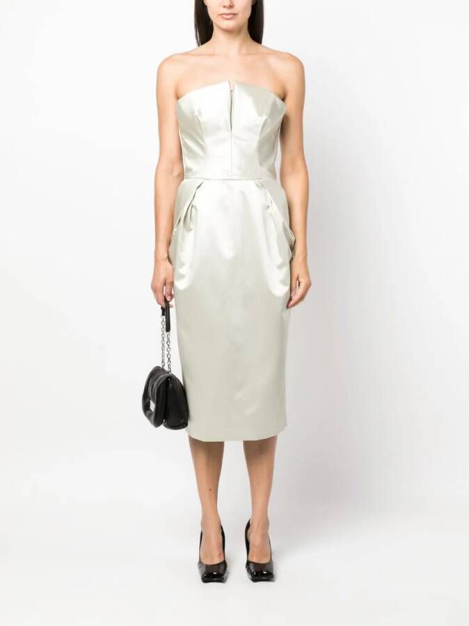 Maison Margiela Strapless mini-jurk Groen