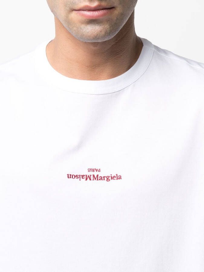 Maison Margiela T-shirt met geborduurd logo Wit