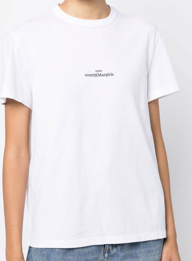 Maison Margiela T-shirt met geborduurd logo Wit