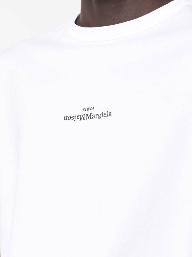 Maison Margiela Katoenen T-shirt met logo Wit