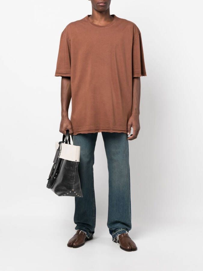 Maison Margiela Gerafeld T-shirt met ronde hals Bruin