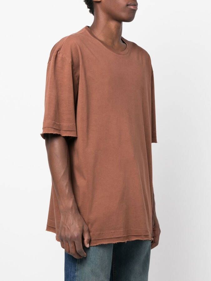 Maison Margiela Gerafeld T-shirt met ronde hals Bruin