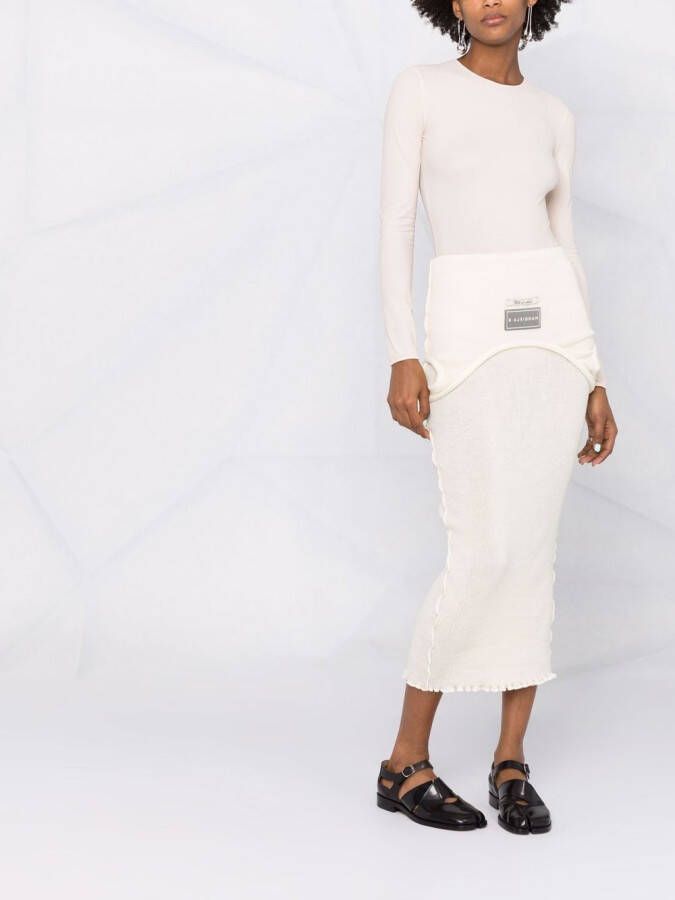 Maison Margiela Jersey body met ronde hals Beige