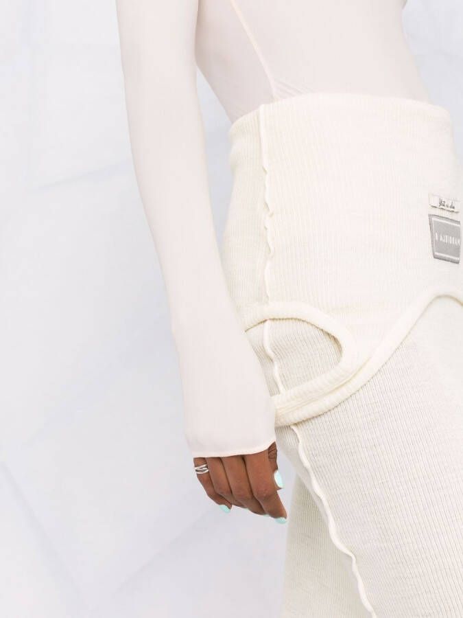 Maison Margiela Jersey body met ronde hals Beige