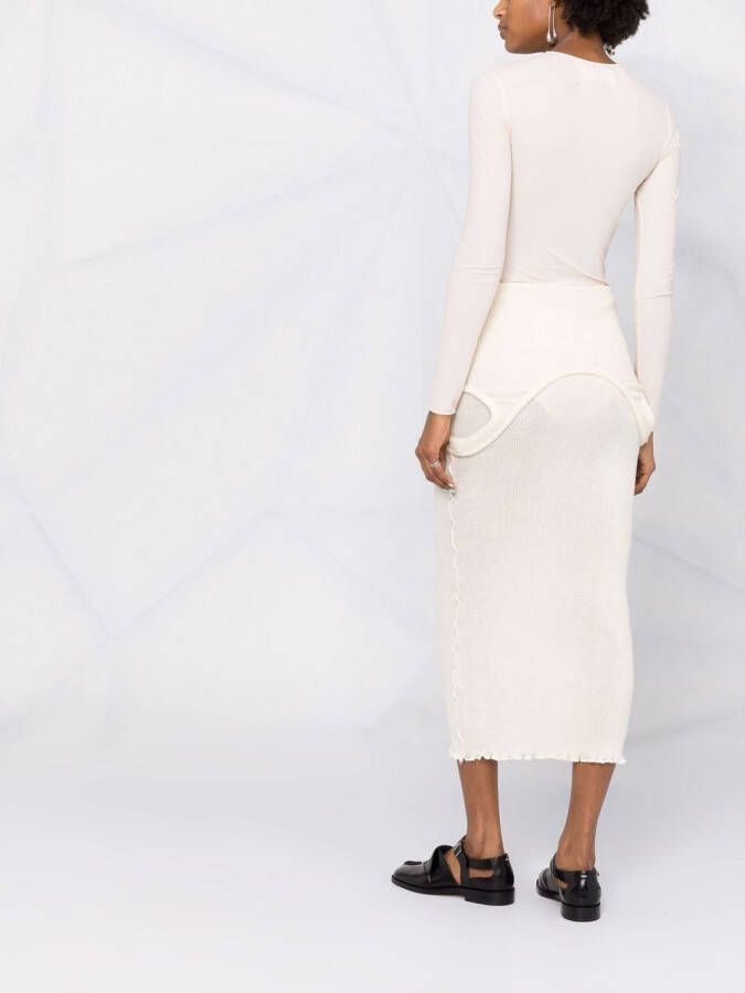 Maison Margiela Jersey body met ronde hals Beige