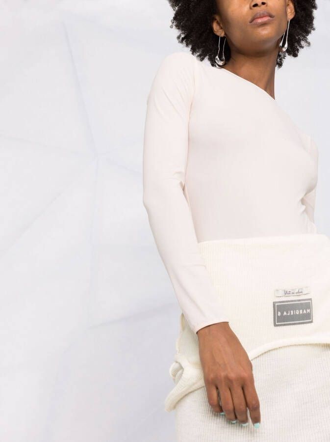 Maison Margiela Jersey body met ronde hals Beige