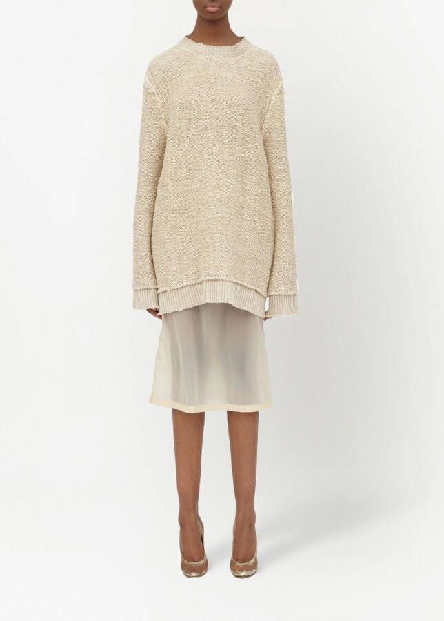 Maison Margiela Geweven trui met ronde hals Beige