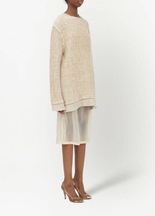 Maison Margiela Geweven trui met ronde hals Beige