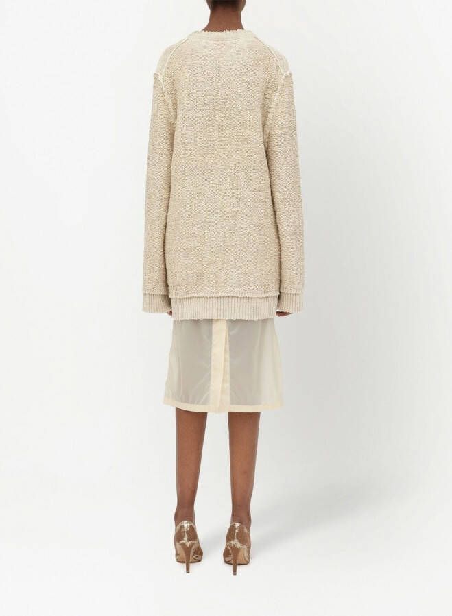 Maison Margiela Geweven trui met ronde hals Beige