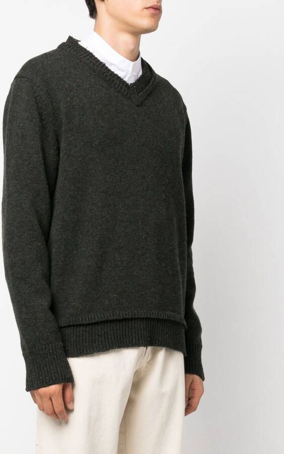 Maison Margiela Gebreide trui met elleboogpatch Groen