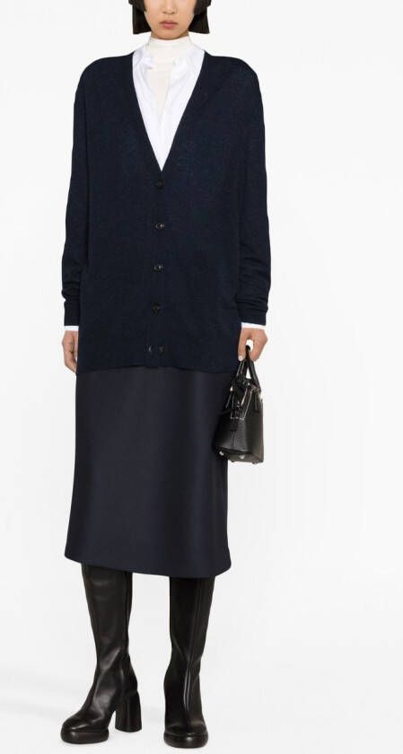 Maison Margiela Vest van wolblend met V-hals Blauw