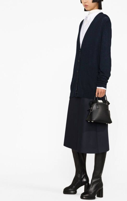 Maison Margiela Vest van wolblend met V-hals Blauw