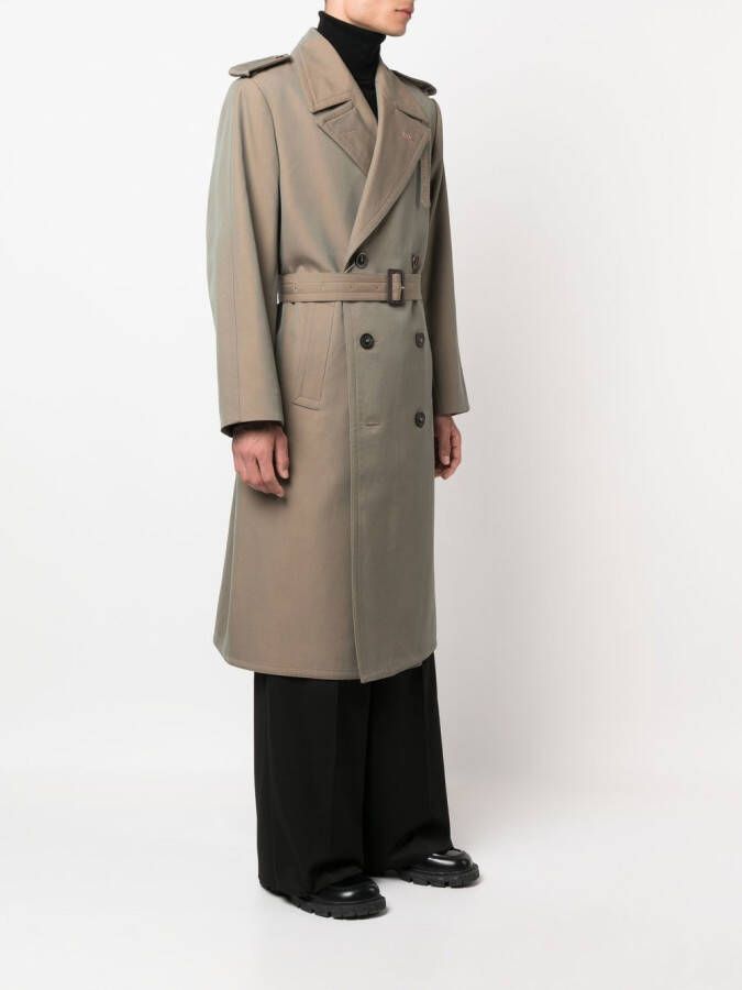 Maison Margiela Wollen trenchcoat met dubbele rij knopen Groen