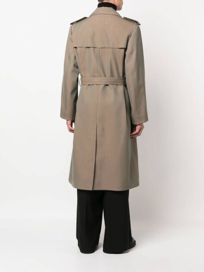 Maison Margiela Wollen trenchcoat met dubbele rij knopen Groen