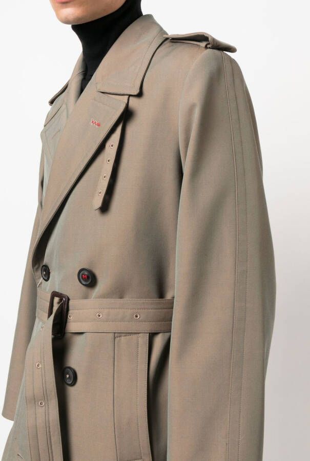 Maison Margiela Wollen trenchcoat met dubbele rij knopen Groen