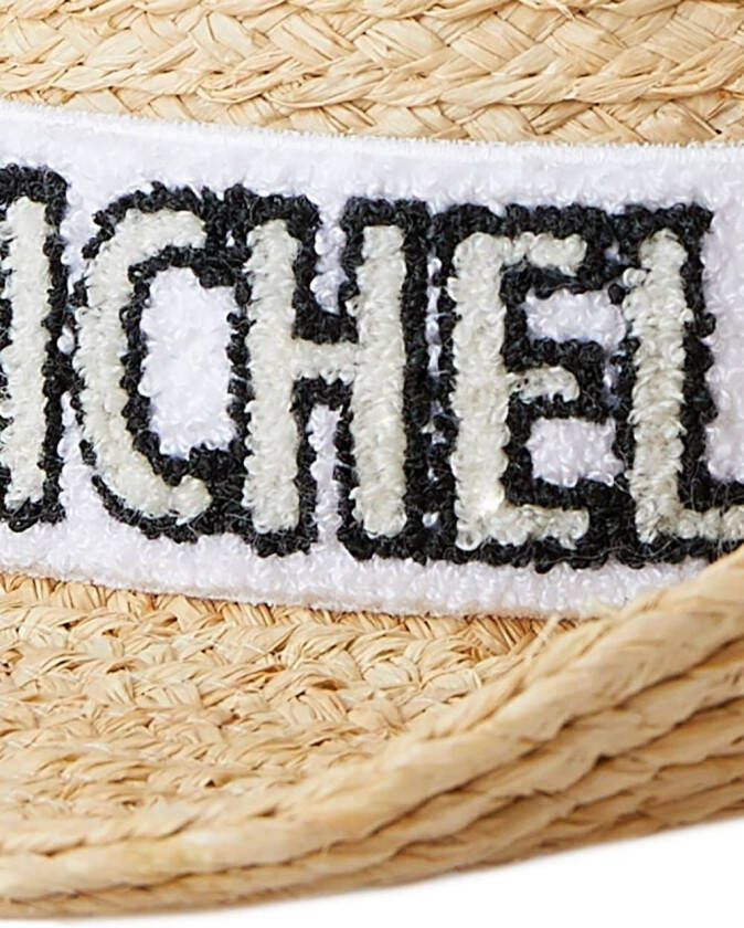 Maison Michel Austin hoed met geborduurd logo Beige
