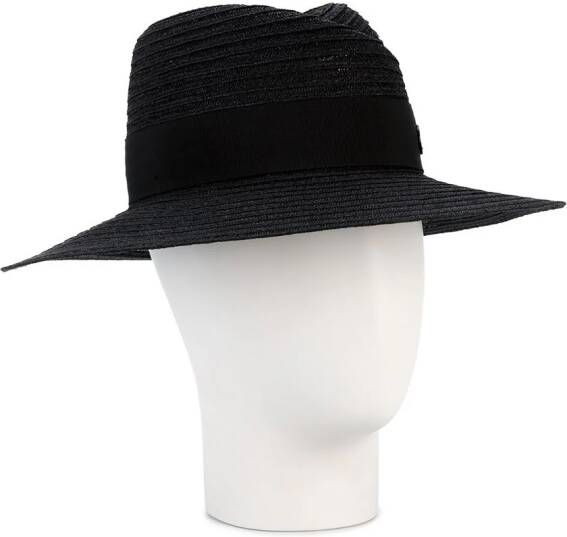 Maison Michel Black Straw Virginie hat Zwart