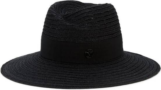 Maison Michel Black Straw Virginie hat Zwart