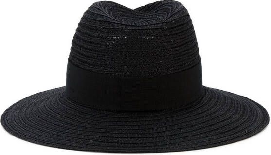 Maison Michel Black Straw Virginie hat Zwart
