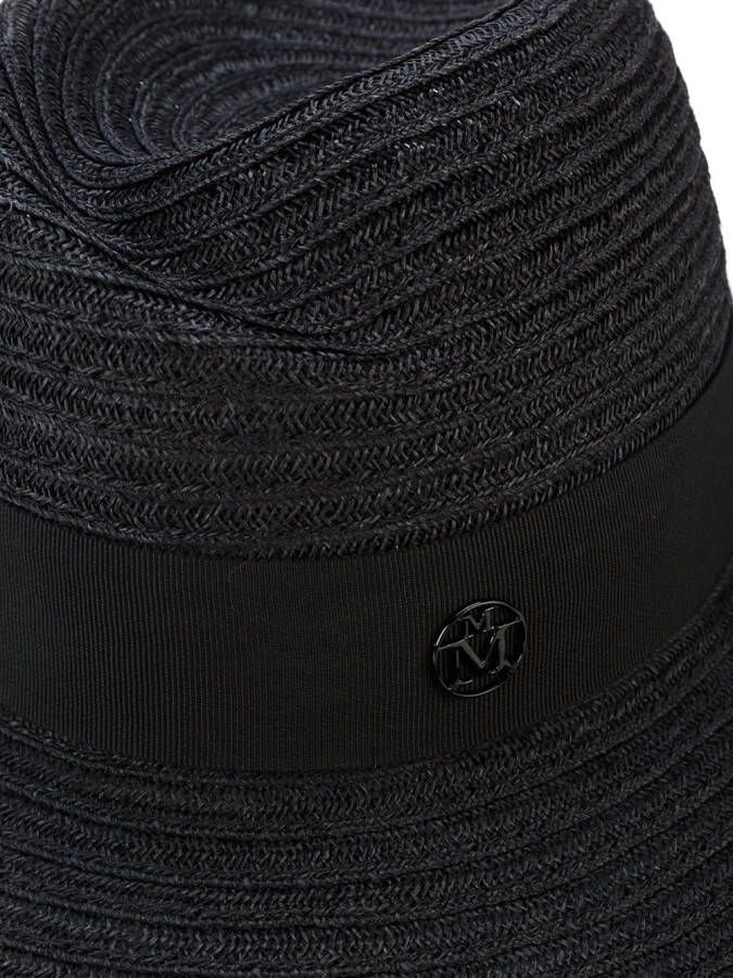 Maison Michel Black Straw Virginie hat Zwart