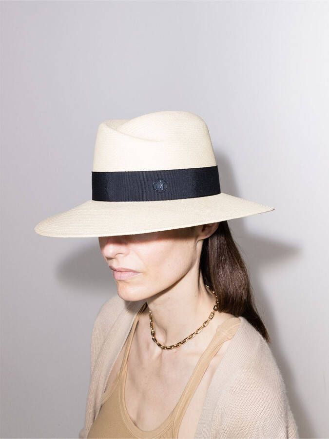 Maison Michel Fedora hoed Beige