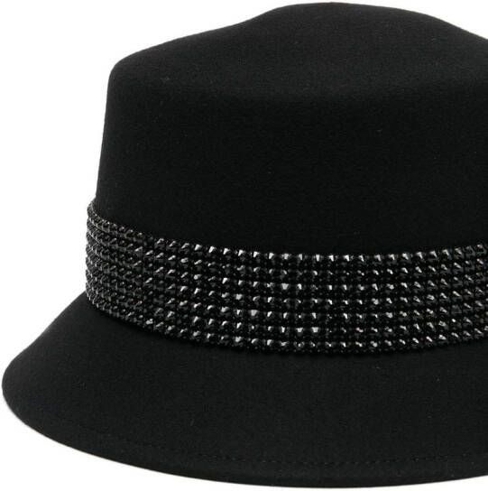Maison Michel Fedora hoed met spikes Zwart