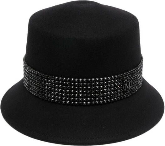 Maison Michel Fedora hoed met spikes Zwart