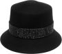 Maison Michel Fedora hoed met spikes Zwart - Thumbnail 3