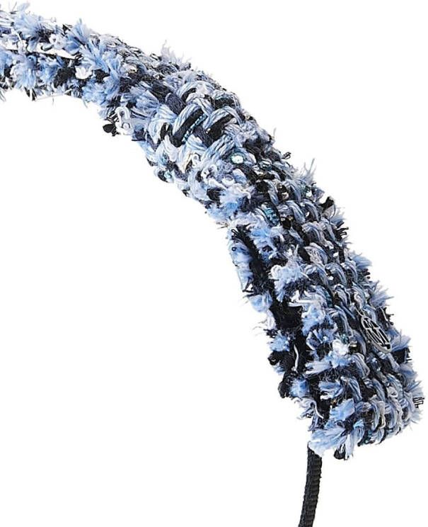 Maison Michel Haarband met tweed afwerking Blauw