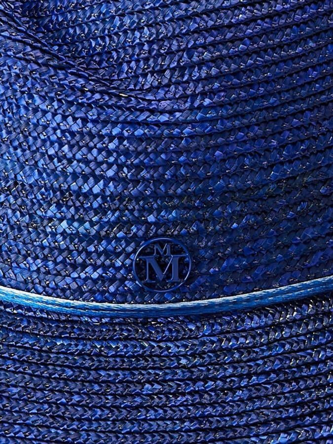 Maison Michel Rieten fedora hoed Blauw