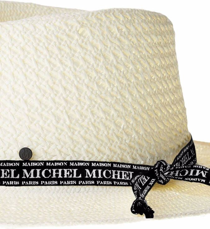 Maison Michel Rieten fedora hoed Wit