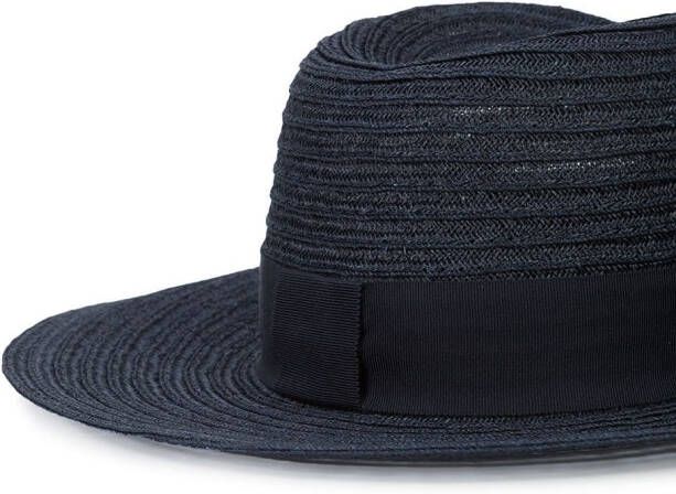 Maison Michel Rieten fedora hoed Blauw