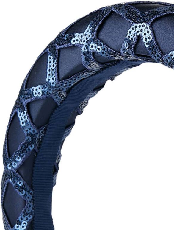 Maison Michel Haarband verfraaid met pailletten Blauw