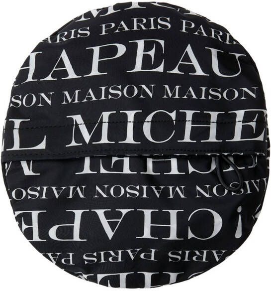Maison Michel Vissershoed met logoprint Zwart