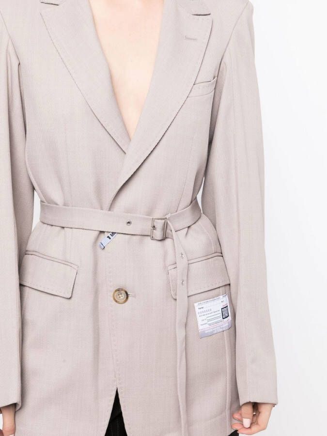 Maison MIHARA YASUHIRO Blazer met ceintuur Grijs