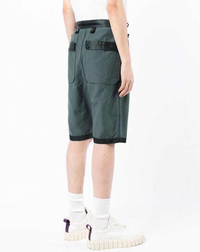 Maison Mihara Yasuhiro Bermuda shorts met logopatch Groen