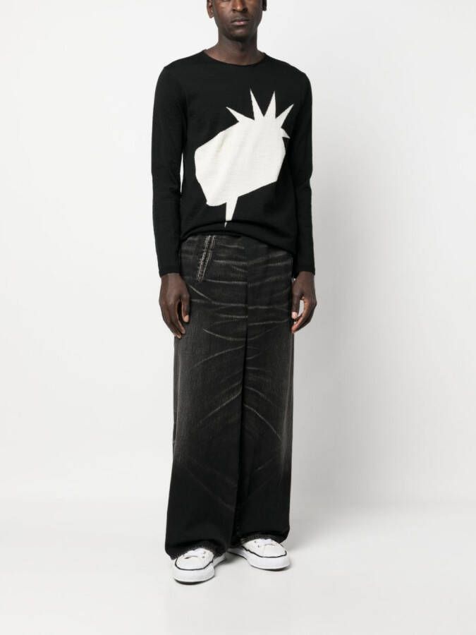 Maison MIHARA YASUHIRO Jeans met wijde pijpen Zwart