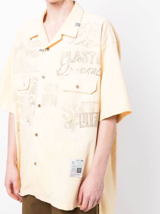 Maison MIHARA YASUHIRO Overhemd met print Oranje