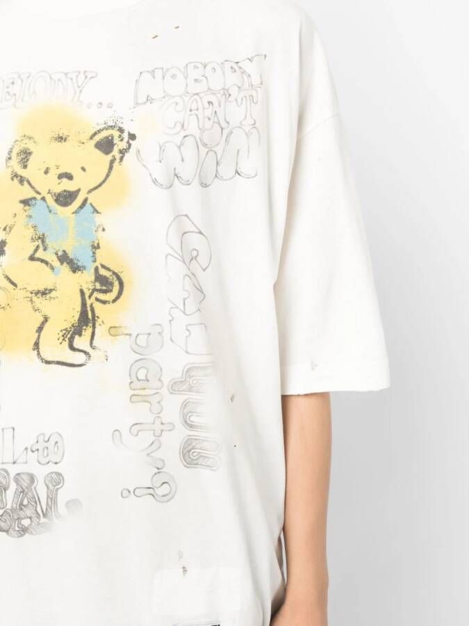 Maison Mihara Yasuhiro T-shirt met gerafelde afwerking Wit