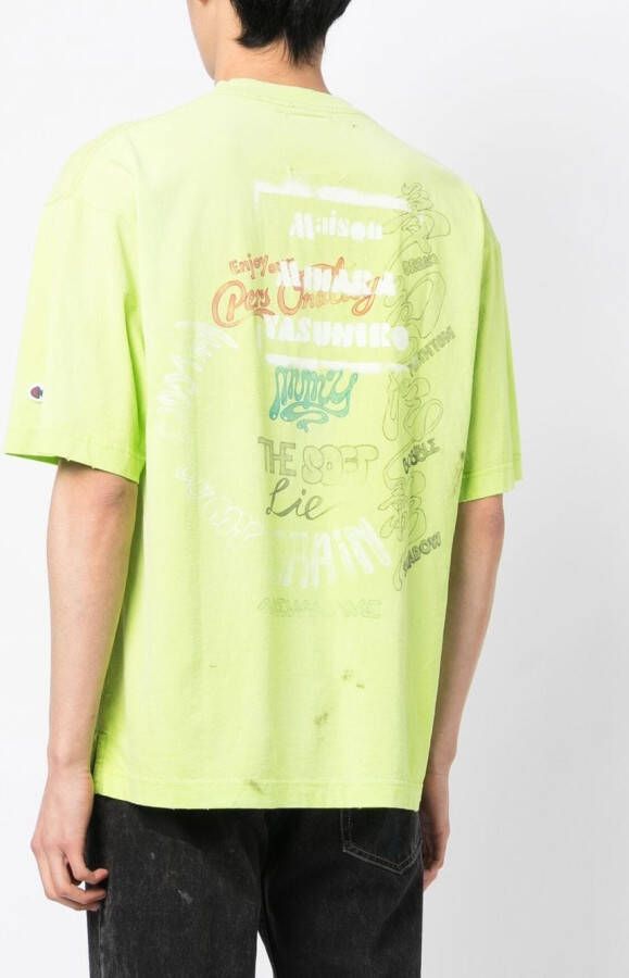 Maison Mihara Yasuhiro T-shirt met print Groen