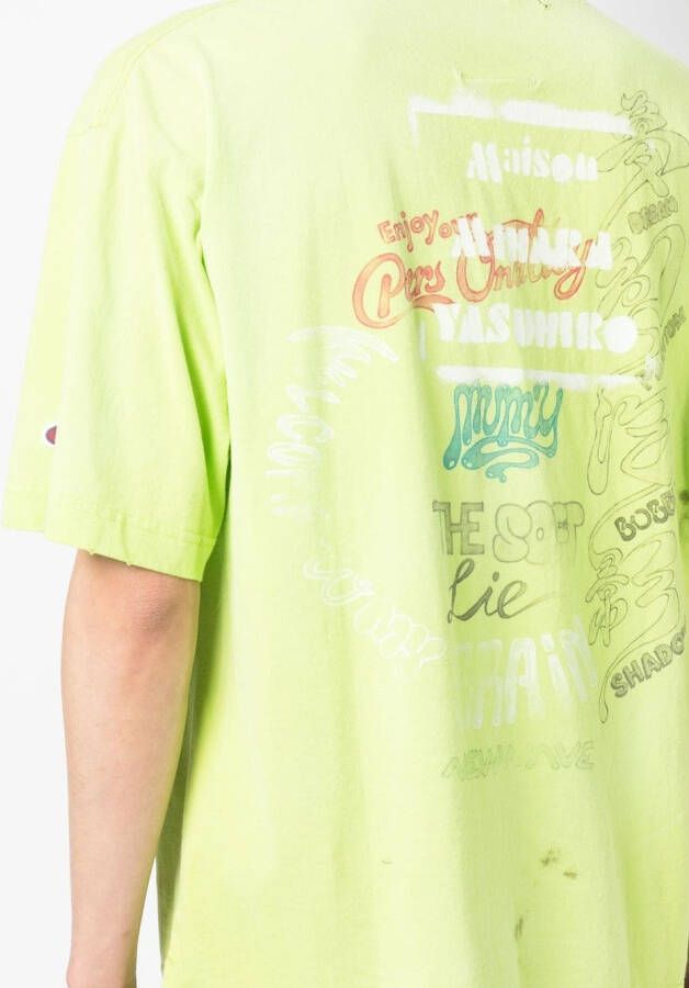 Maison Mihara Yasuhiro T-shirt met print Groen