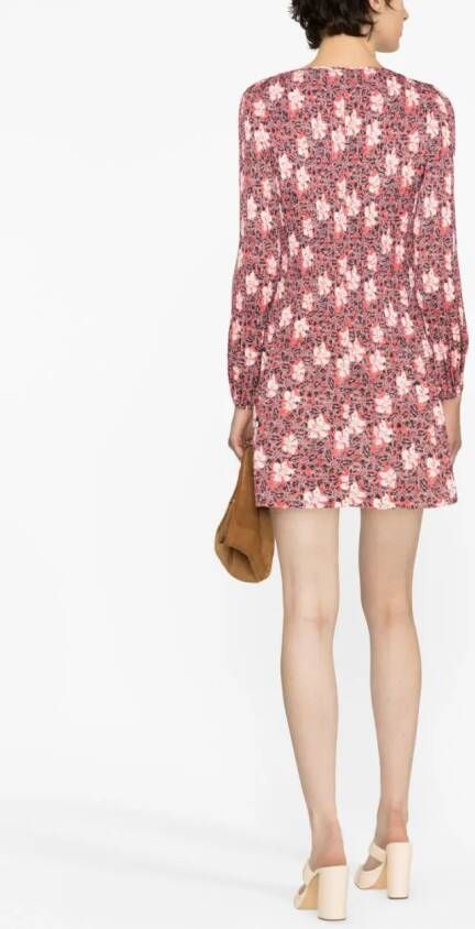 Maje Mini-jurk met bloemenprint Rood