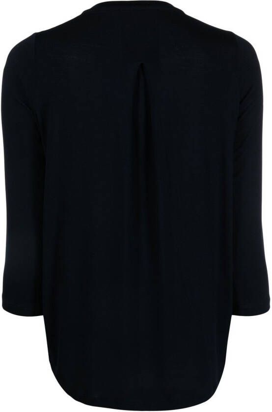 Majestic Filatures T-shirt met asymmetrische afwerking Blauw