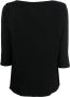 Majestic Filatures Jersey top met boothals Zwart - Thumbnail 2