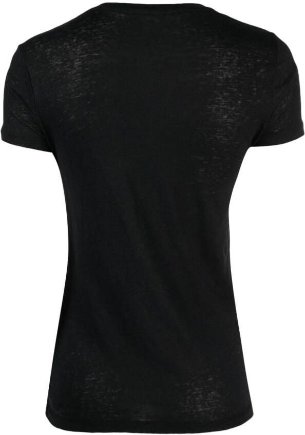 Majestic Filatures T-shirt met ronde hals Zwart
