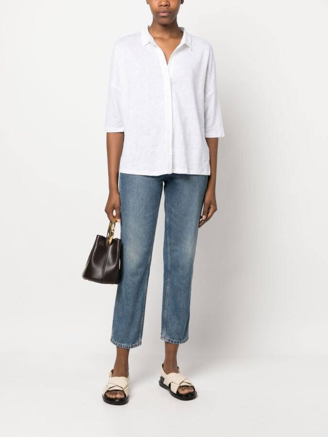 Majestic Filatures Linnen blouse Wit