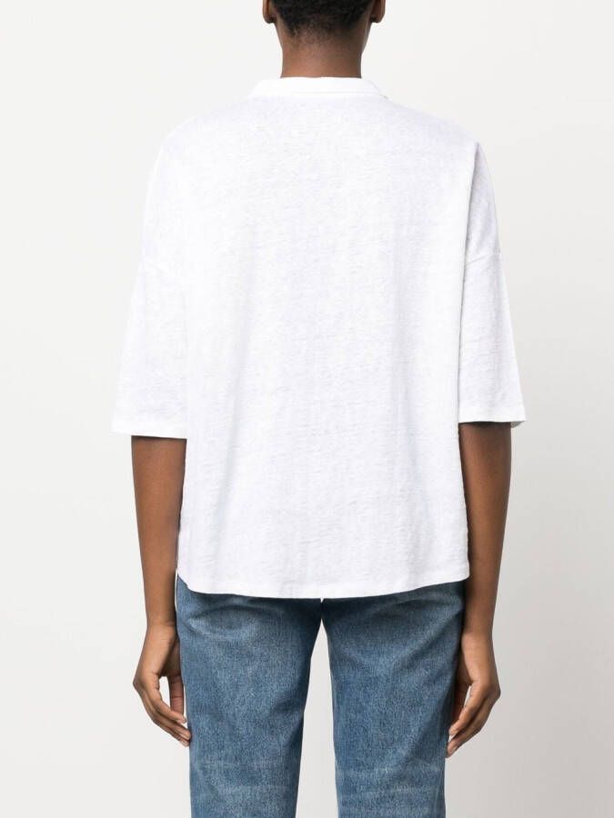 Majestic Filatures Linnen blouse Wit